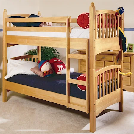 Twin Bunk Bed with Built-In Ladder